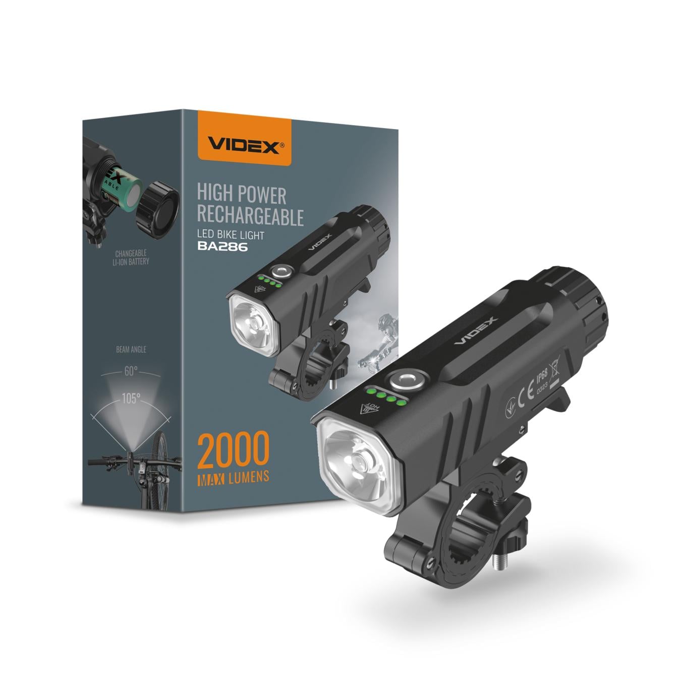 Ліхтарик велосипедний VIDEX VLF-BA286 2000Lm 5000K (33160820)