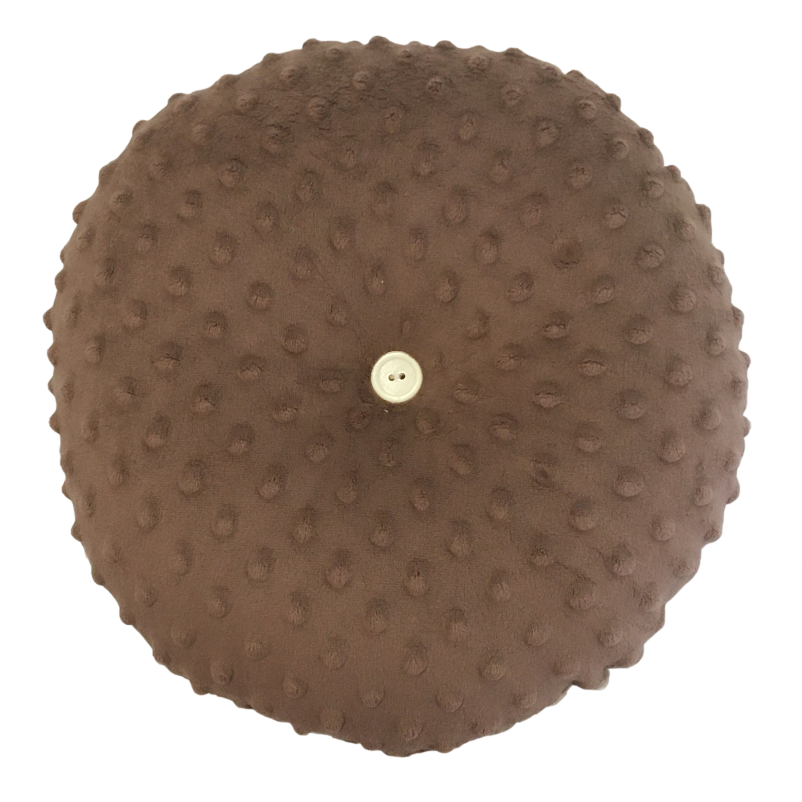 Плюшева декоративна подушка кругла MinkyHome 40х40 см Коричневий