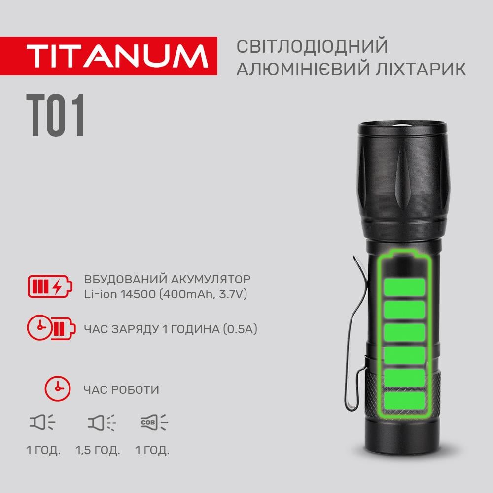 Фонарь портативный светодиодный Titanum TLF-T01 120Lm 6500K - фото 5