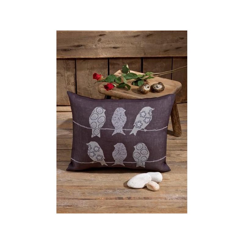 Набор для вышивания крестиком PERMIN 83-7147 Birds on Linen (23922)