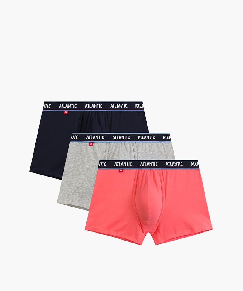 Комплект трусов-боксеров мужских Atlantic 3MH-214 хлопок L 3 шт. Синий/Серый/Коралловый (27565594) - фото 1 Комплект трусов-боксеров мужских Atlantic 3MH-214 хлопок L 3 шт. Синий/Серый/Коралловый (27565594) - фото 1