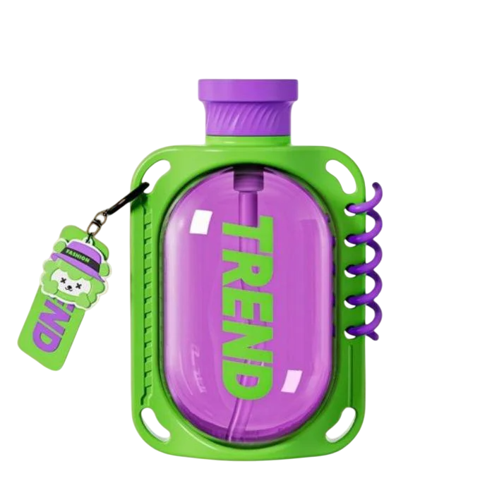 Пляшка для води герметична з антислизьким покриттям та ремінцем 780 мл Зелений (2692638161) - фото 1