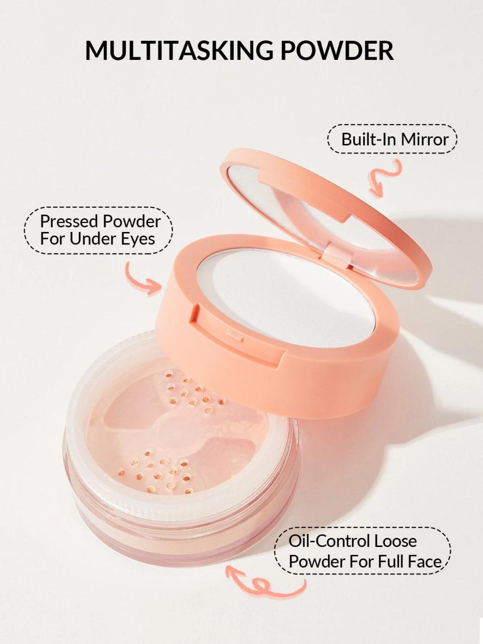 Пудра для обличчя подвійна SHEGLAM Insta-ready Face&Under Eye Setting Powder Duo-Bisque 7/7 г (18232735) - фото 2