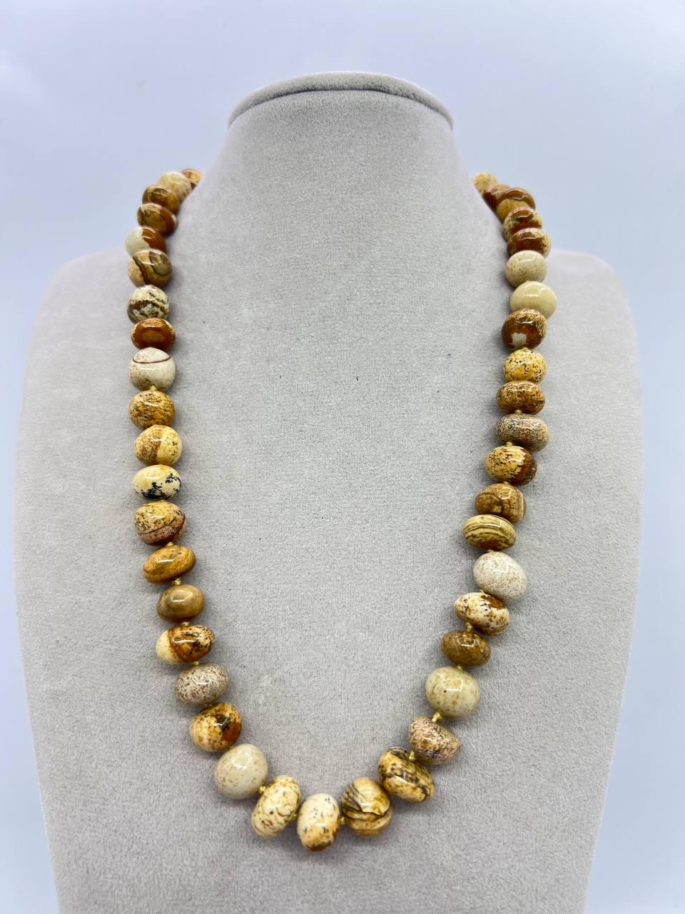 Намисто яшма 9,5х10 мм 42 см Різнокольоровий (11020)