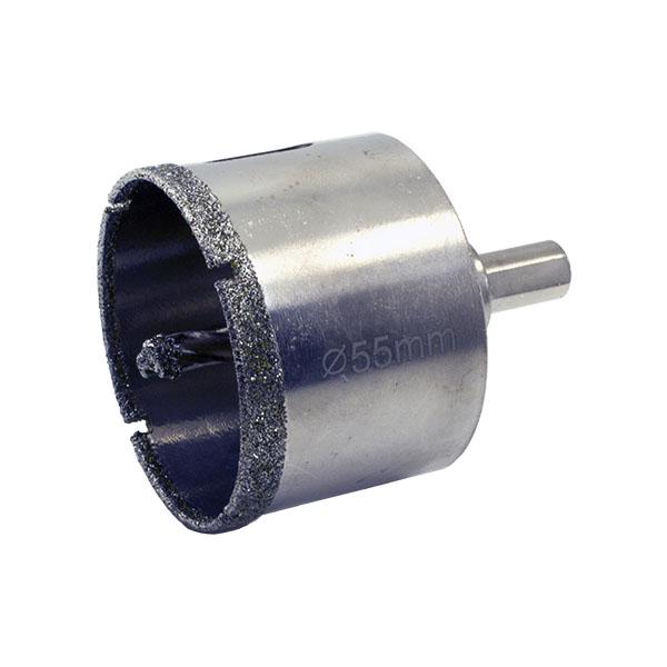 Коронка алмазная по керамограниту/стеклу/керамике с направляющим сверлом Ø 55 мм (504-055) - фото 1 Коронка алмазная по керамограниту/стеклу/керамике с направляющим сверлом Ø 55 мм (504-055) - фото 1