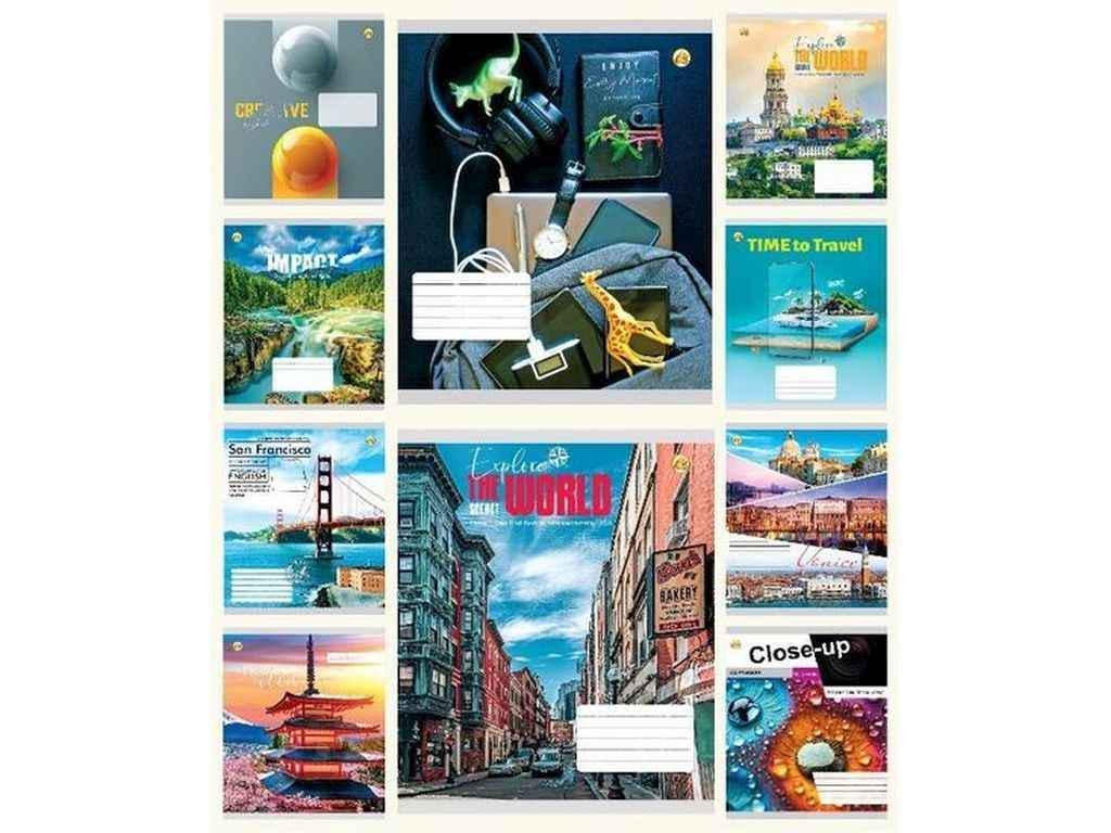 Тетрадь в клетку Тетрада 96 л. 10 шт. твердая ТЕ41701 Микс 1 (1064097)