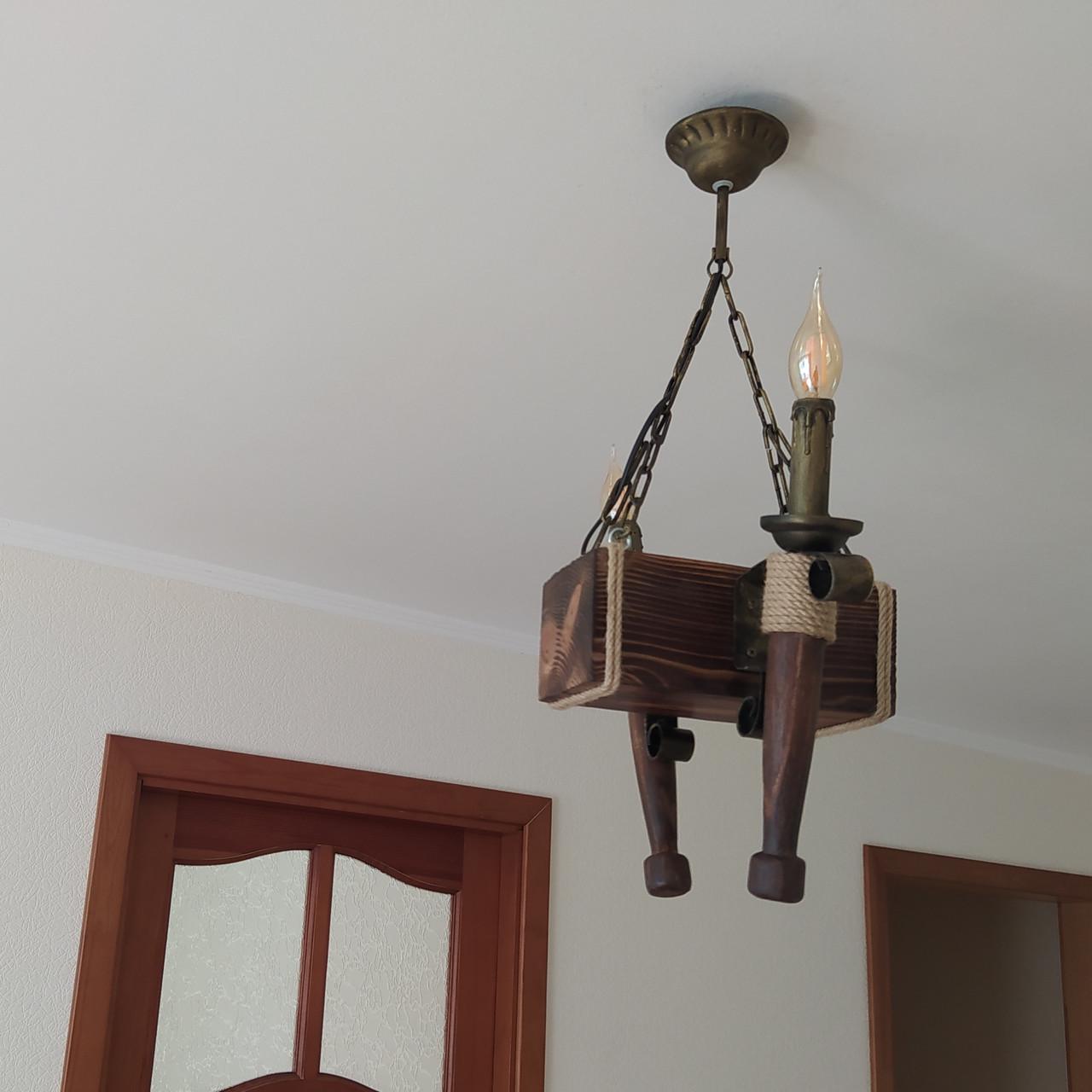 Люстра підвісна Lighthouse LPR-20111/2P Свічки дерев'яна Коричневий/Бронзовий (112197) - фото 2 Люстра підвісна Lighthouse LPR-20111/2P Свічки дерев'яна Коричневий/Бронзовий (112197) - фото 2