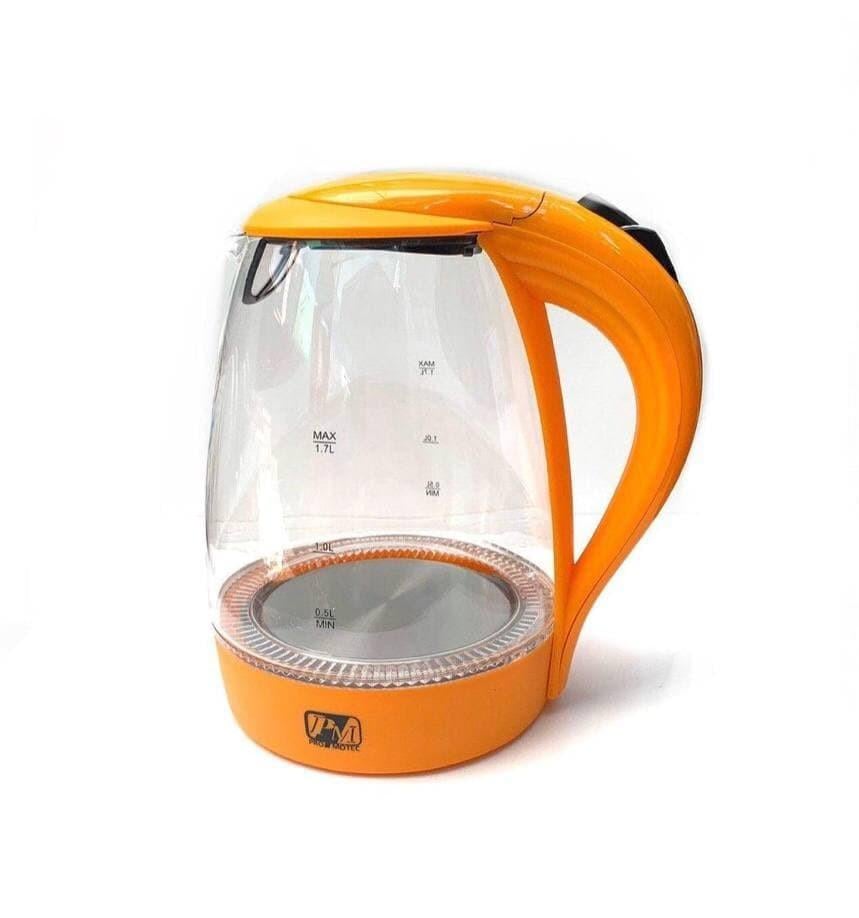 Чайник скляний Promotec PM-810 електричний 2200 Вт 1,7 л Помаранчевий