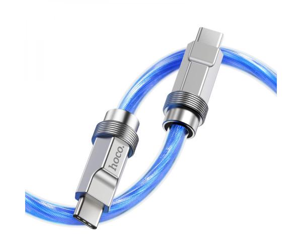 Кабель USB Hoco U113 Solid Silicone Type-C to Type-C 1 м Blue - фото 3