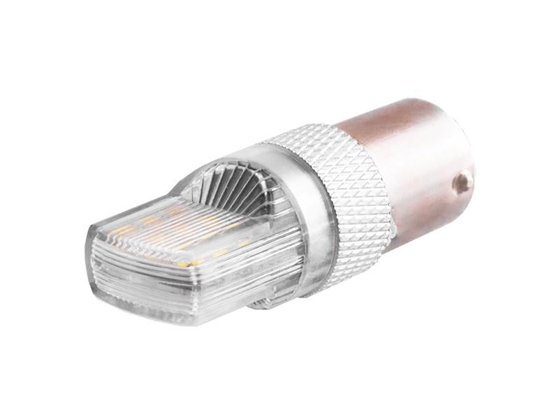 Автолампа светодиодная с линзой T25 P21W 1156 стробоскоп 12 В SMD3030-18led Белый (2756)