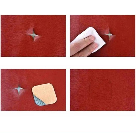 Латка зі штучної шкіри самоклеюча 20х30 см Яскраво-червоний - фото 8