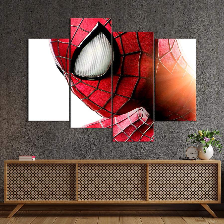 Настенний декор Питер Паркер в образе Человека-паука на белом фоне 149x106 см (A109-4)