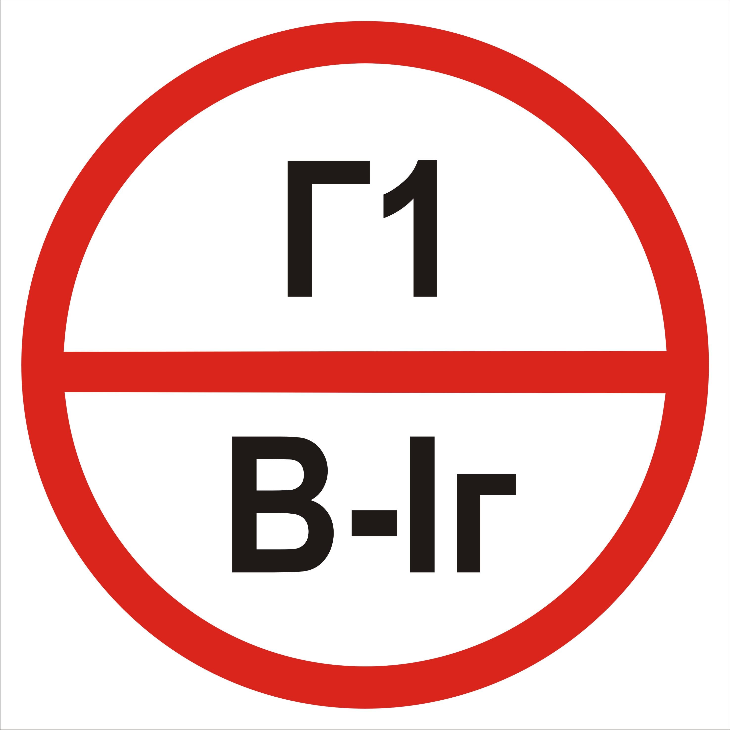 Табличка категория помещения Г1/В1г 20х20 см (00201)