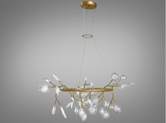 Люстра подвесная Светлячок Diasha 45 лампы Золотой/Сатин (Y889-45C GD) Люстра подвесная Светлячок Diasha 45 лампы Золотой/Сатин (Y889-45C GD)