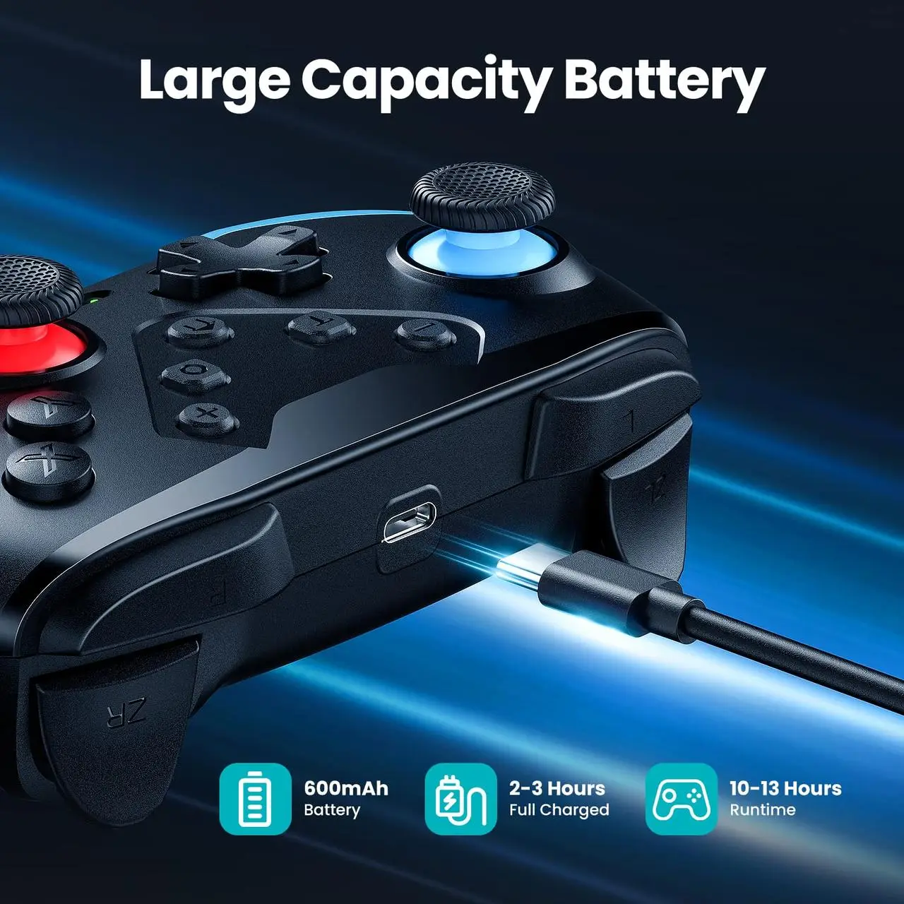 Геймпад бездротовий VOYEE S03 для Nintendo Switch/Lite/OLED з програмованими кнопками та Turbo (71885) - фото 4 Геймпад бездротовий VOYEE S03 для Nintendo Switch/Lite/OLED з програмованими кнопками та Turbo (71885) - фото 4