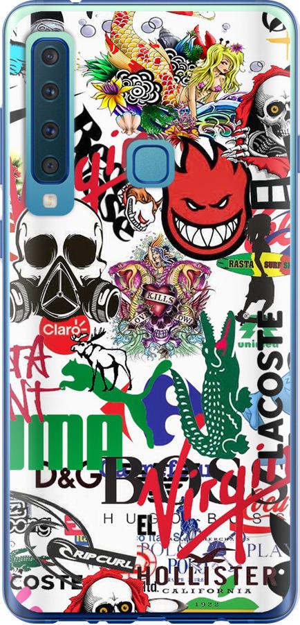 Чехол на Samsung Galaxy A9 (2018) Many different logos (4022u-1503-42517)