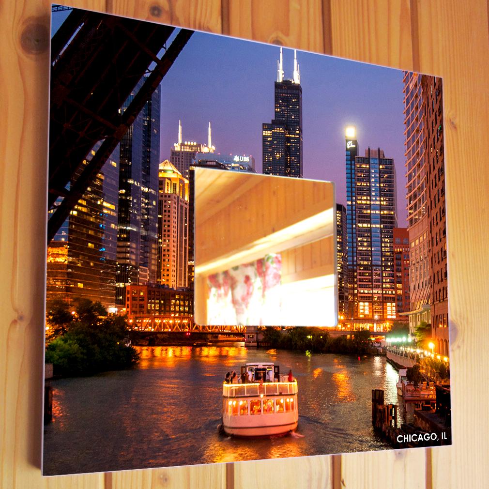 Зеркало декоративное Чикаго США 260х260 мм (M04005)