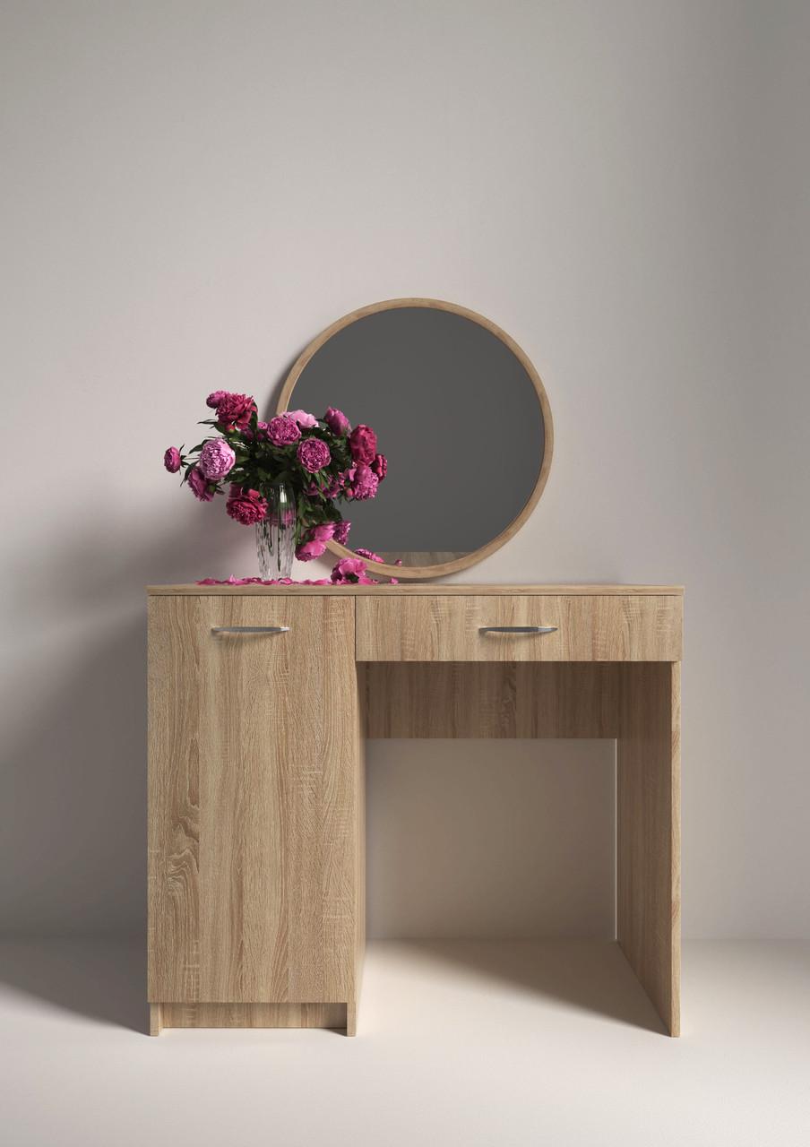 Туалетний столик New and Classic із круглим дзеркалом 750х900х450 мм Дуб сонома (ТЗ-1 ручки-3) - фото 3 Туалетний столик New and Classic із круглим дзеркалом 750х900х450 мм Дуб сонома (ТЗ-1 ручки-3) - фото 3