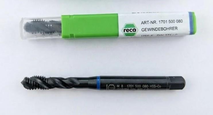 Метчик Reca М8 HSSCo винтовая канавка