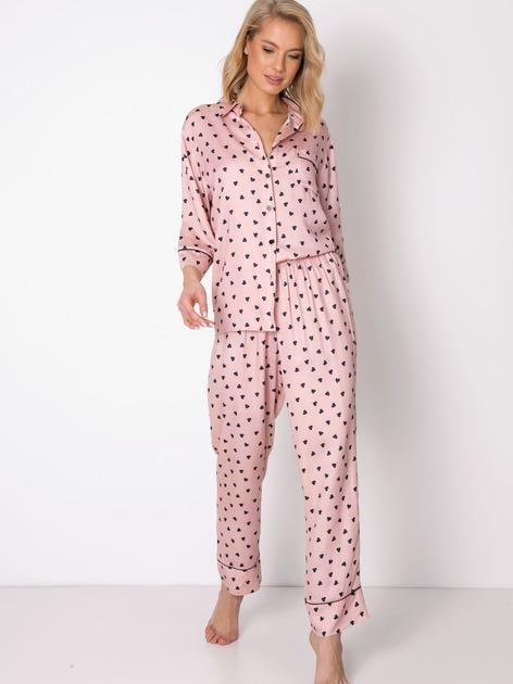 Піжама жіноча Aruelle сорочка і штани XL Рожевий (Lauren-long)