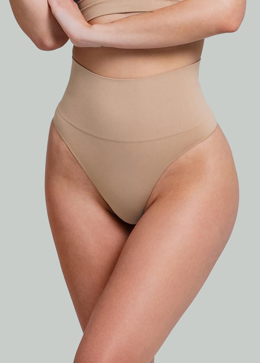Трусы стринги женские бесшовные Giulia STRING SHAPEWEAR с корректирующим поясом XXL Beige/Nude (33341411)