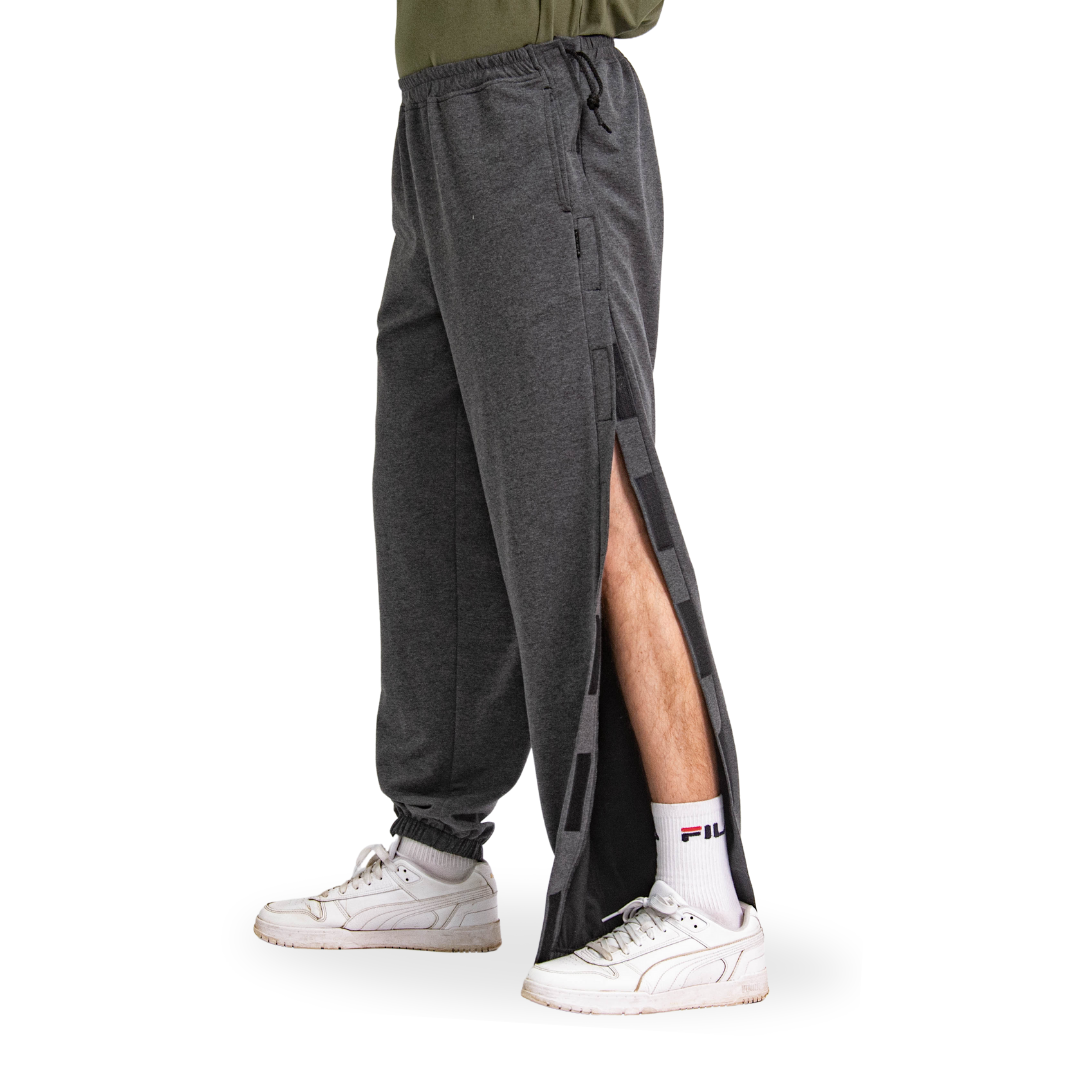 Штаны больничные адаптивные при травмировании ног трикотаж двунитка one size Антрацитовый