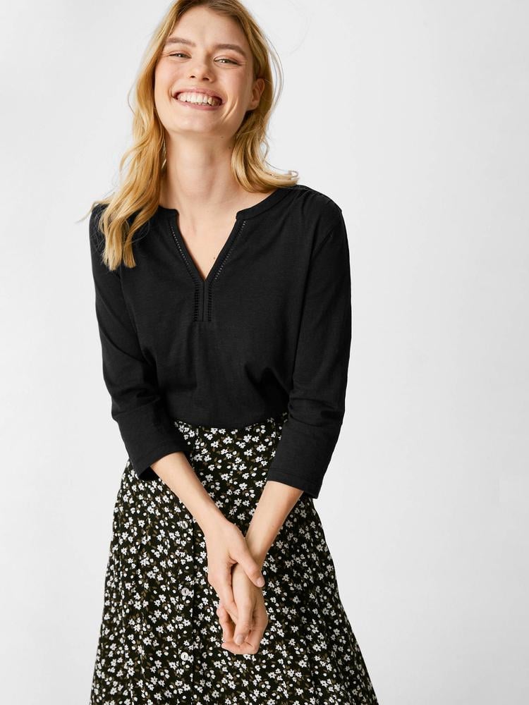 Футболка C & A 77534/2117553x10 рукав 3/4 женская XS Черный (185787)