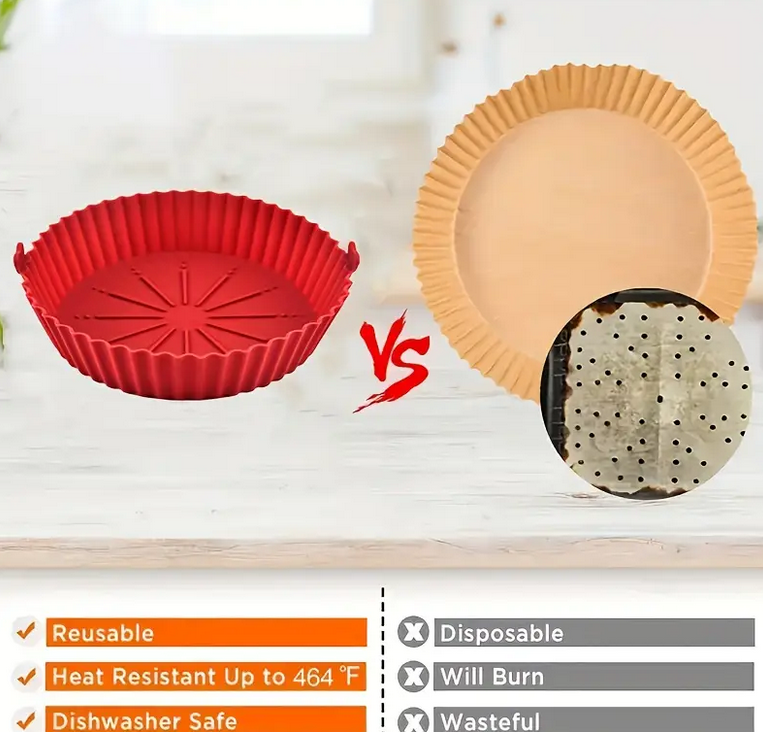 Форма силіконова для аерогрилів та аерофритюрниць Червоний (Q-231-R) - фото 2 Форма силіконова для аерогрилів та аерофритюрниць Червоний (Q-231-R) - фото 2