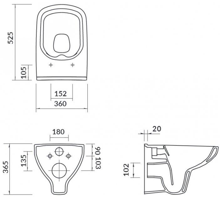 Унітаз-компакт Cersanit 685 Arteco CleanOn 021 з бачком і сидінням Soft Close 3/5 л - фото 5