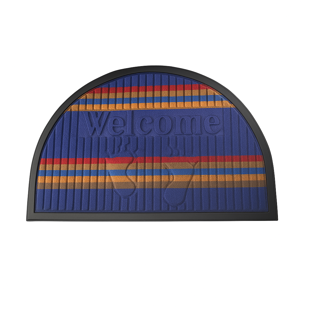 Коврик придверный полукруглый Stenson J01076 PEVA 40x60 см Темно-синий (26938405)