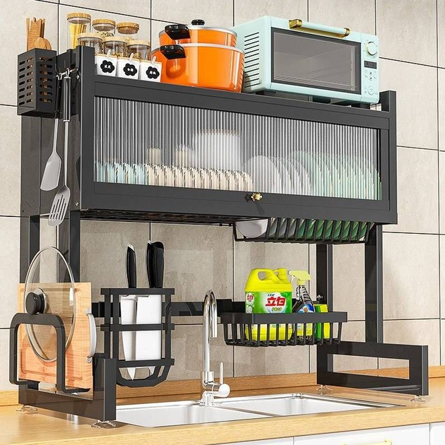 Органайзер двухъярусный для сушки и хранения посуды со шкафчиком над раковиной 65 см - фото 8 Органайзер двухъярусный для сушки и хранения посуды со шкафчиком над раковиной 65 см - фото 8