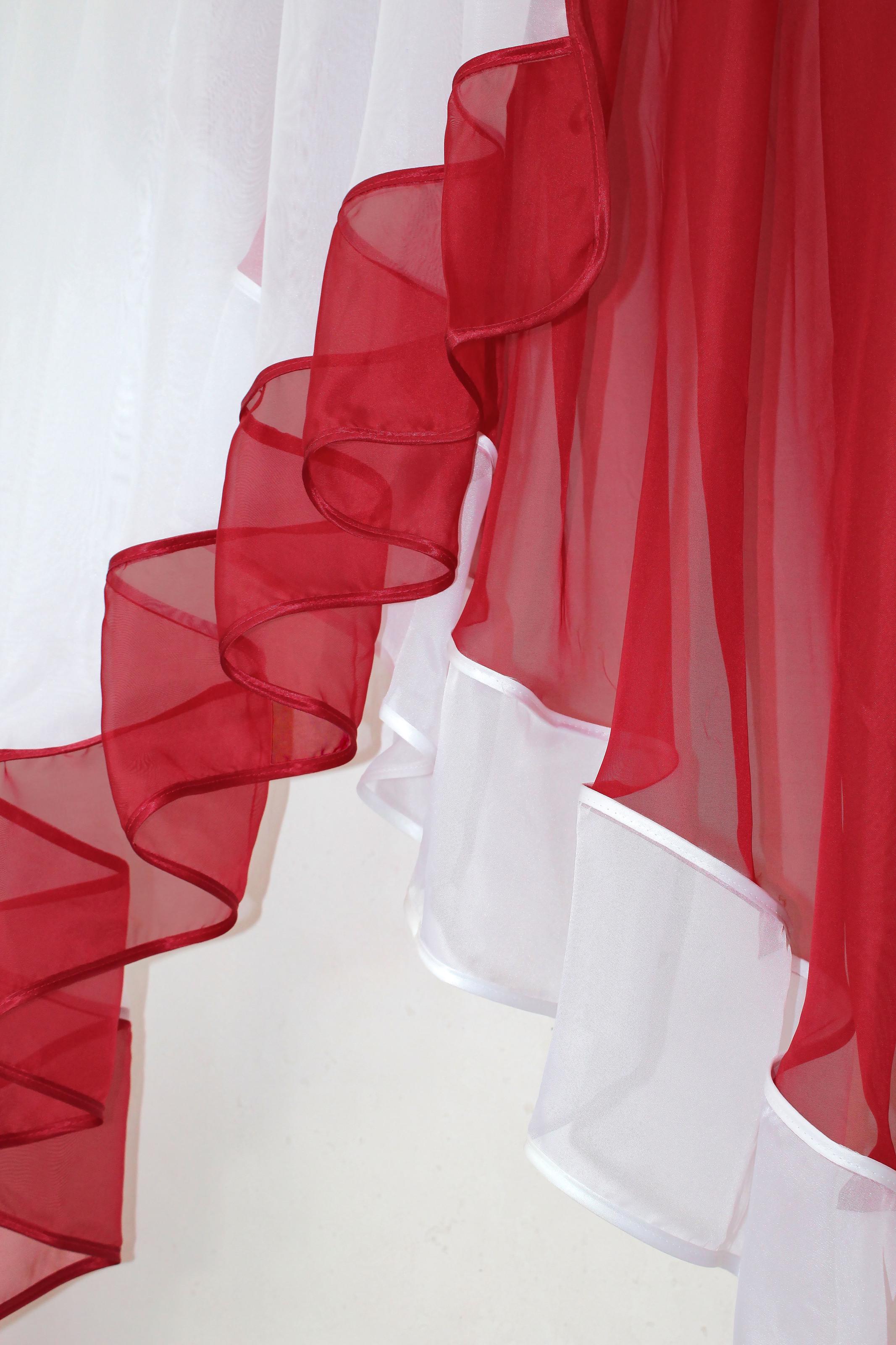 Занавеска кухонная VR-Textil № 023к 150х150 см Белый/Красный (50-092) - фото 5