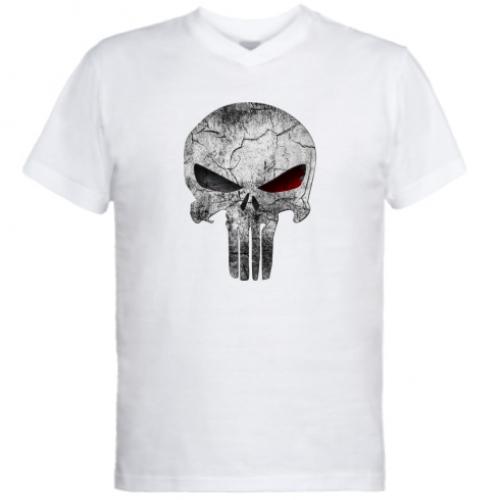 Футболка мужская с V-образным вырезом The Punisher Logo M Белый (255425-1-38088-M)