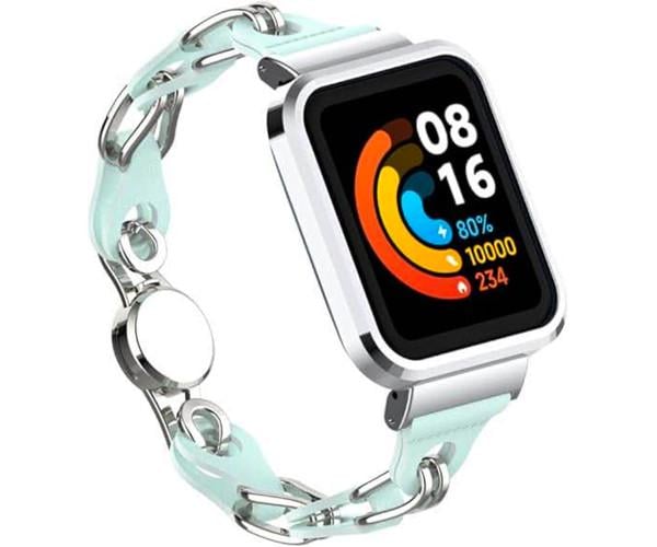 Ремешок Glacier Armor для смарт-часов Xiaomi Smart Band 9 Active с металической застежкой Голубой