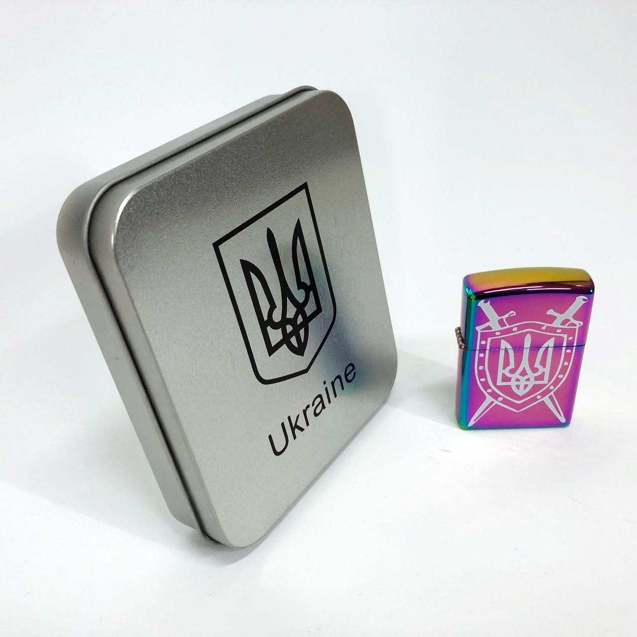 Зажигалка дуговая электроимпульсная USB Украина металлическая коробка Хамелеон (HL-446) - фото 9