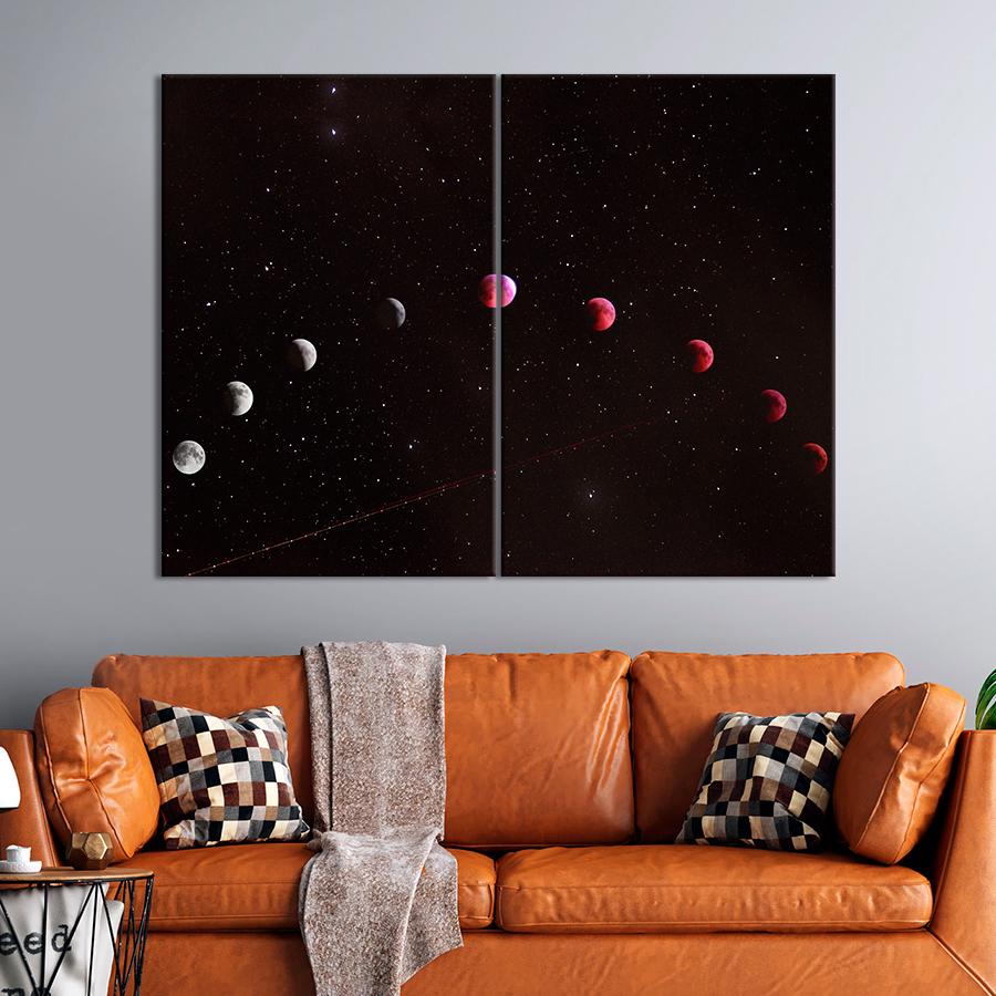 Картина космос Восхитительное лунное затмение 71x51 см (A1283-2)