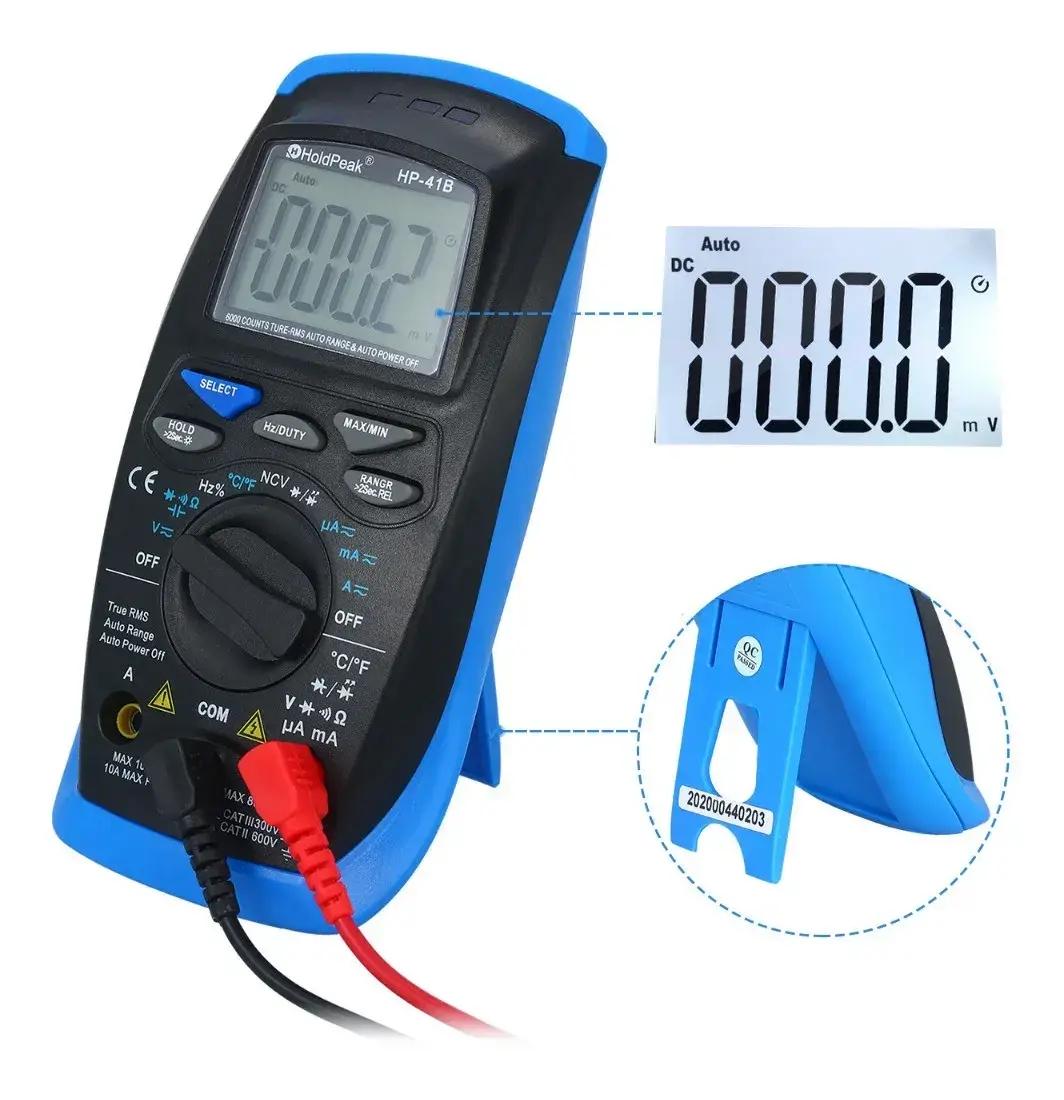 Мультиметр цифровой HoldPeak HP-41B TrueRMS 6000 отсчетов 600 В 10А AC/DC 60 МОМ 60mF 10MHz NCV - фото 5 Мультиметр цифровой HoldPeak HP-41B TrueRMS 6000 отсчетов 600 В 10А AC/DC 60 МОМ 60mF 10MHz NCV - фото 5