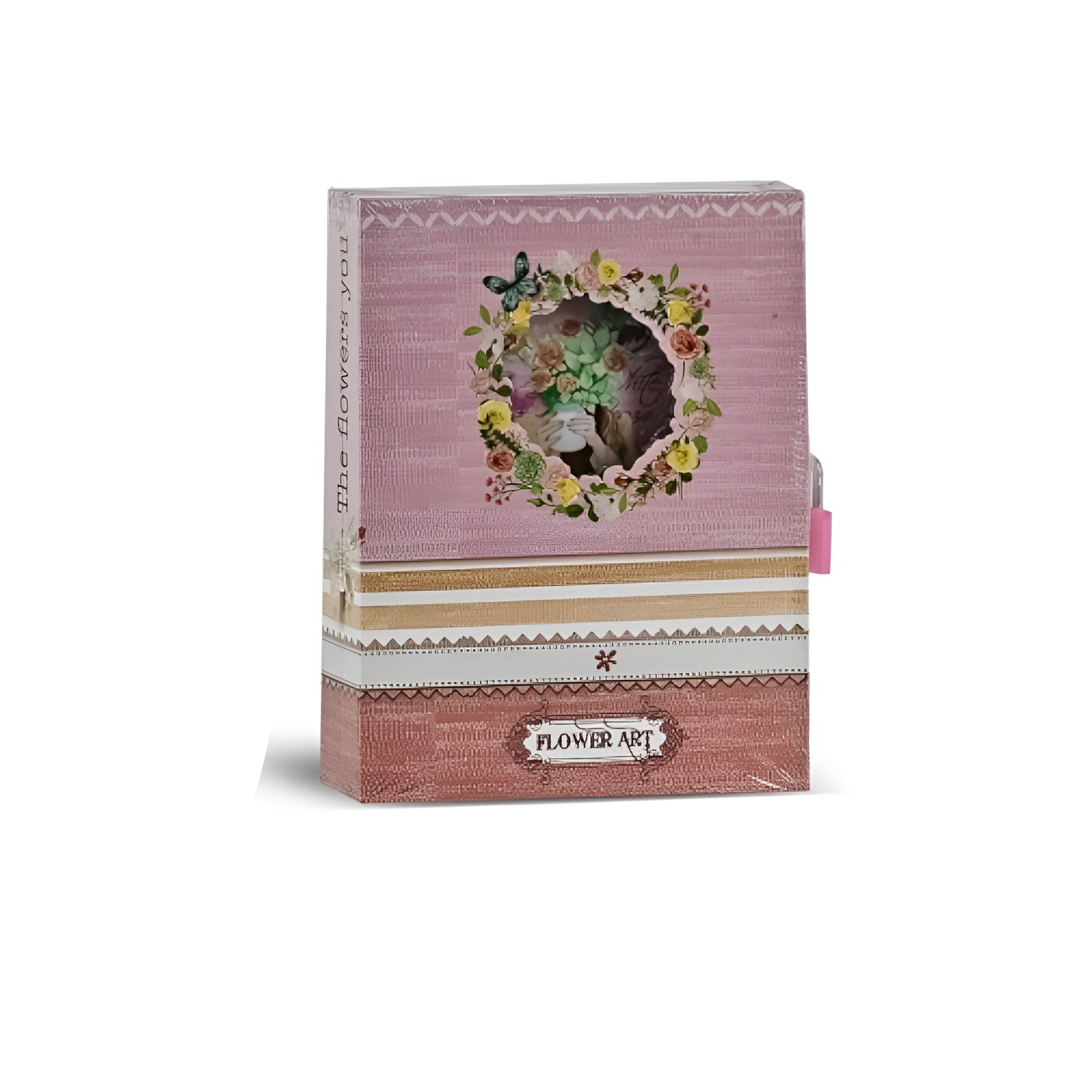 Блокнот на замке Stenson Flowers формат А6 45 листов рисунок цветов Розовый (WW01771ST)