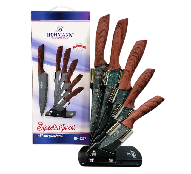 Набор кухонных ножей Bohmann на подставке из нержавеющей стали 6 пред. (BH 5257)