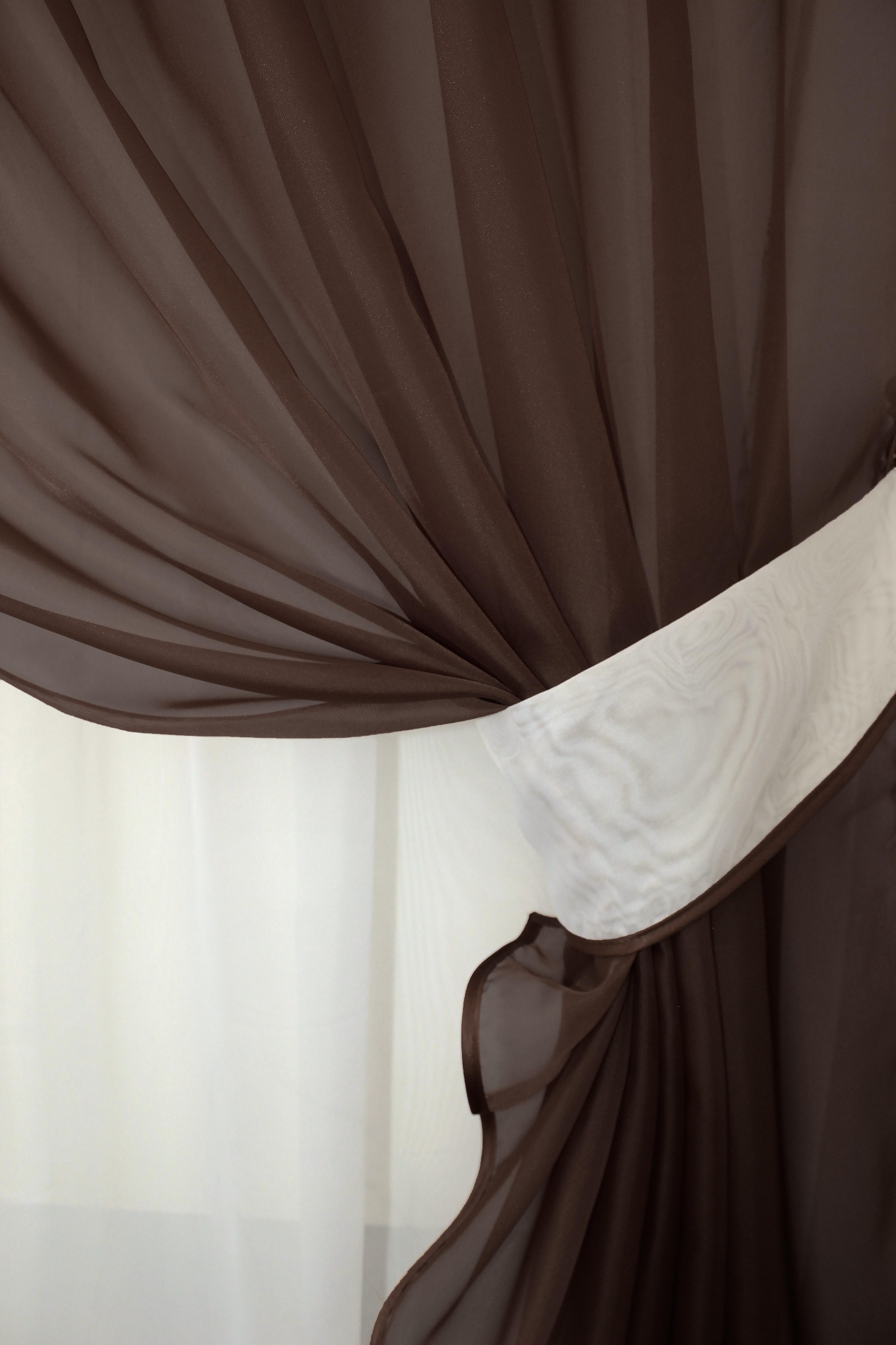 Занавеска кухонная VR-Textil № 018к с ламбрекеном 270х170 см Венге/Молочный (50-214) - фото 3 Занавеска кухонная VR-Textil № 018к с ламбрекеном 270х170 см Венге/Молочный (50-214) - фото 3