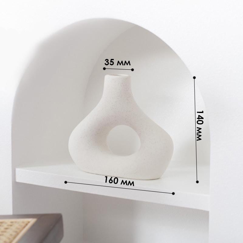 Ваза для цветов Lesko Скандинавский стиль фигурная керамическая White (25713740) - фото 3