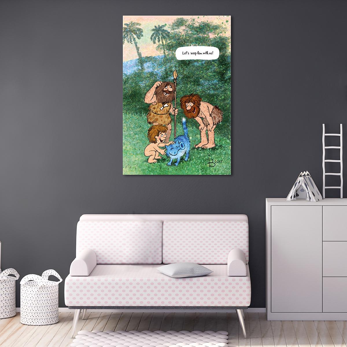 Модульная картина Первобытный кот 1 модуль 70x105 см