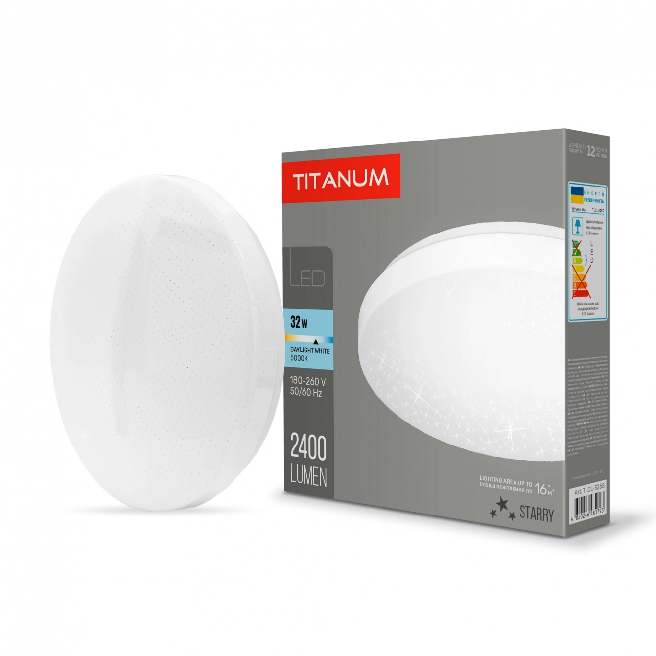 Светильник LED настенно-потолочный TITANUM 32W 5000K Звездное небо (TLCL-325S) Светильник LED настенно-потолочный TITANUM 32W 5000K Звездное небо (TLCL-325S)