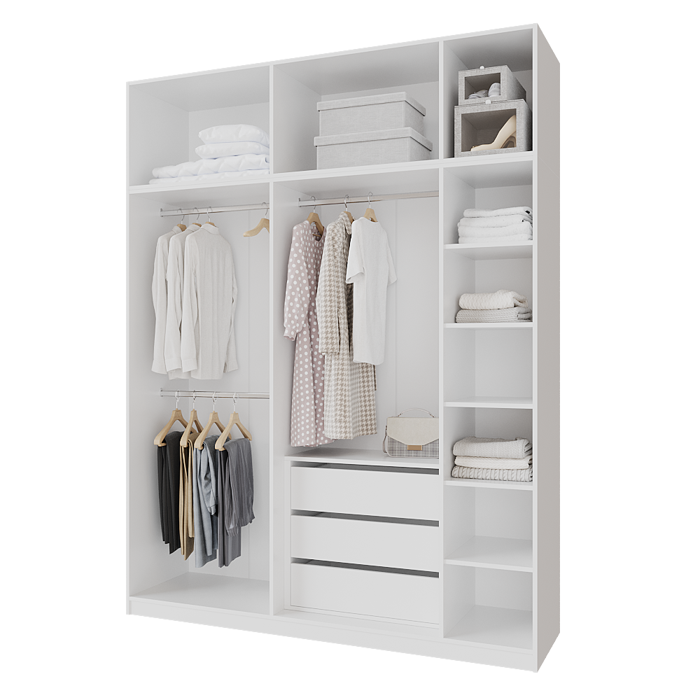 Шкаф распашной с тумбой и антресолью Меблітренд Чиназес Чита-2000.5 2000х500х2550 мм Белый (27707450) - фото 2 Шкаф распашной с тумбой и антресолью Меблітренд Чиназес Чита-2000.5 2000х500х2550 мм Белый (27707450) - фото 2