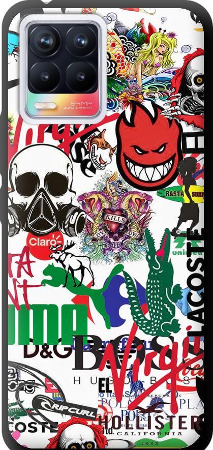 Чохол на Realme 8 Many different logos (4022b-2303-42517) Чохол на Realme 8 Many different logos (4022b-2303-42517)