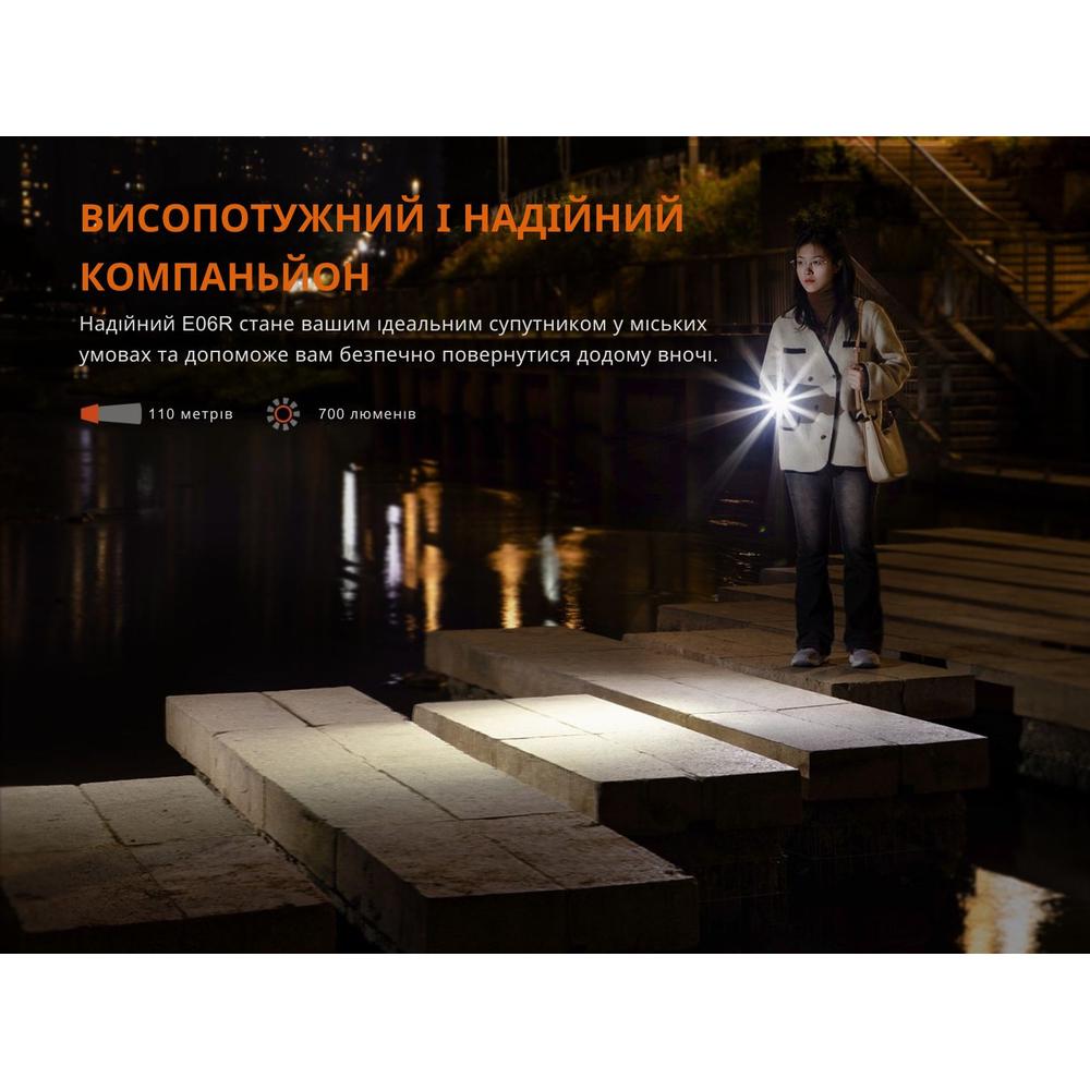 Фонарик карманный Fenix ​​E06R 700 лм 110 м Серый - фото 7