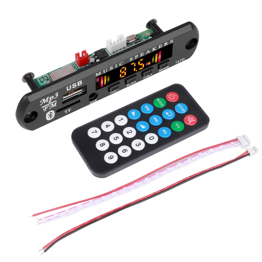 Аудиомодуль радио стерео автомобильный MP3/WMA/декодер/USB/TF/Радио/Bluetooth с ДУ (500441)