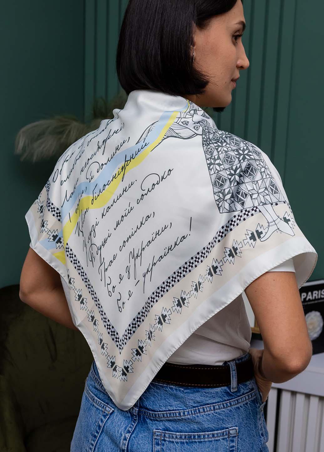 Платок патриотический атлас 70х70 см (С70100-15)