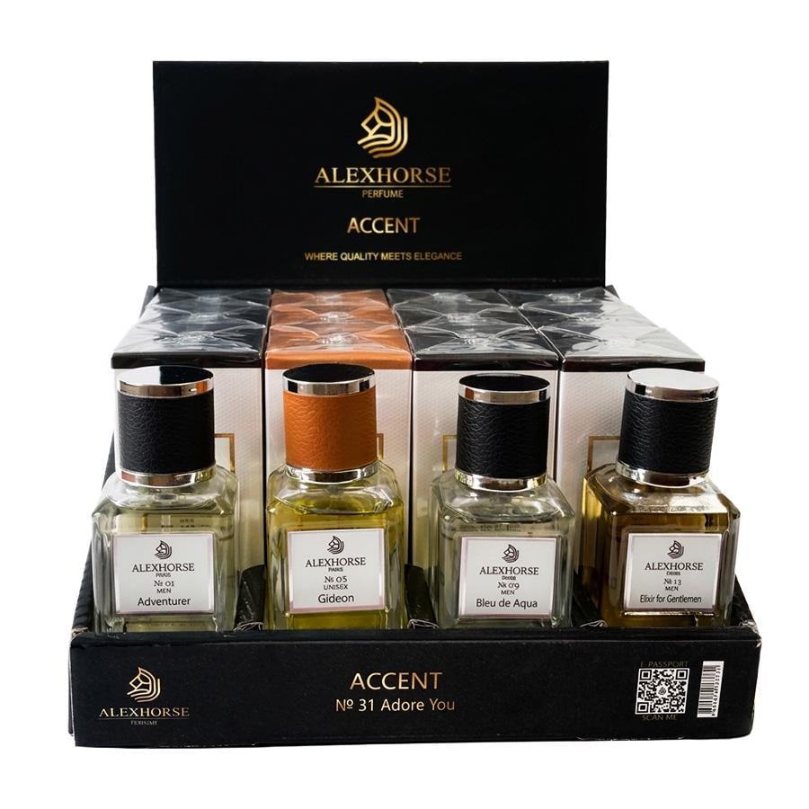 Парфумована вода Alex Horse ACCENT 12×50 мл та 4 шт. без пакування (Set № 1 ACCENT) Парфумована вода Alex Horse ACCENT 12×50 мл та 4 шт. без пакування (Set № 1 ACCENT)