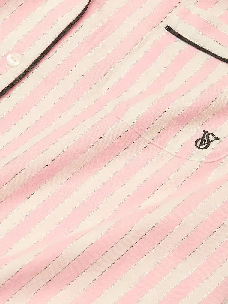 Піжама сорочка/штани фланель Victoria's Secret Flannel Long Pajama смужка Set М Рожевий (26914674) - фото 4 Піжама сорочка/штани фланель Victoria's Secret Flannel Long Pajama смужка Set М Рожевий (26914674) - фото 4